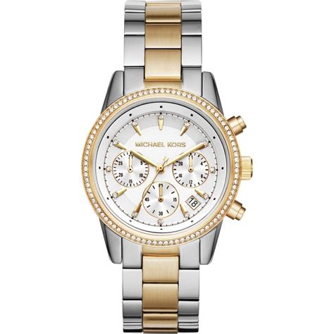 michael kors watch two tone|michael kors chronograph ladies watch.